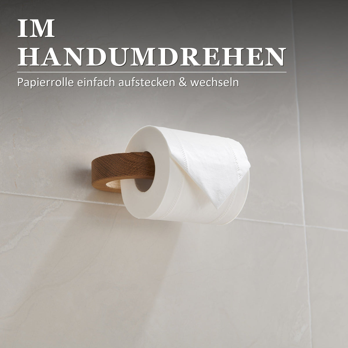 Toilettenpapierhalter aus Eichenholz