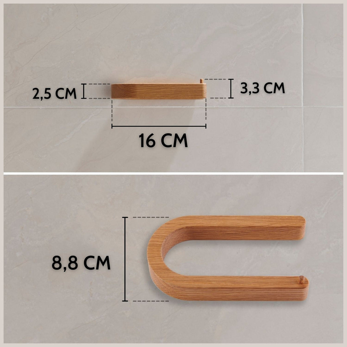 Toilettenpapierhalter aus Eichenholz