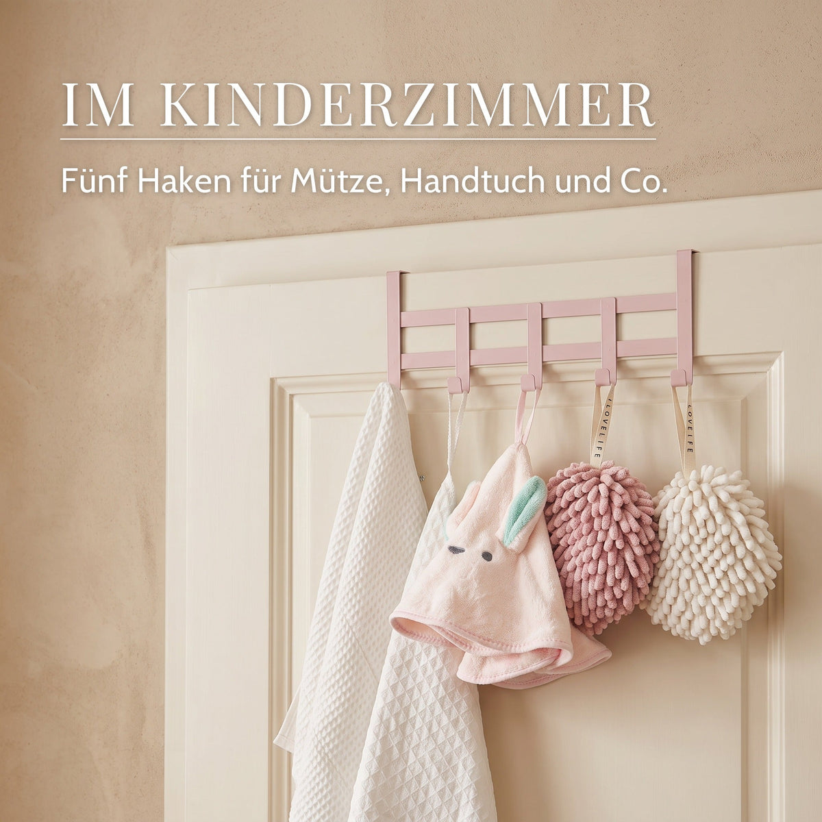 Türgarderobe zum Einhängen – Im kinderzimmer: Fünf Haken für Mütze, Handtuch und Co.