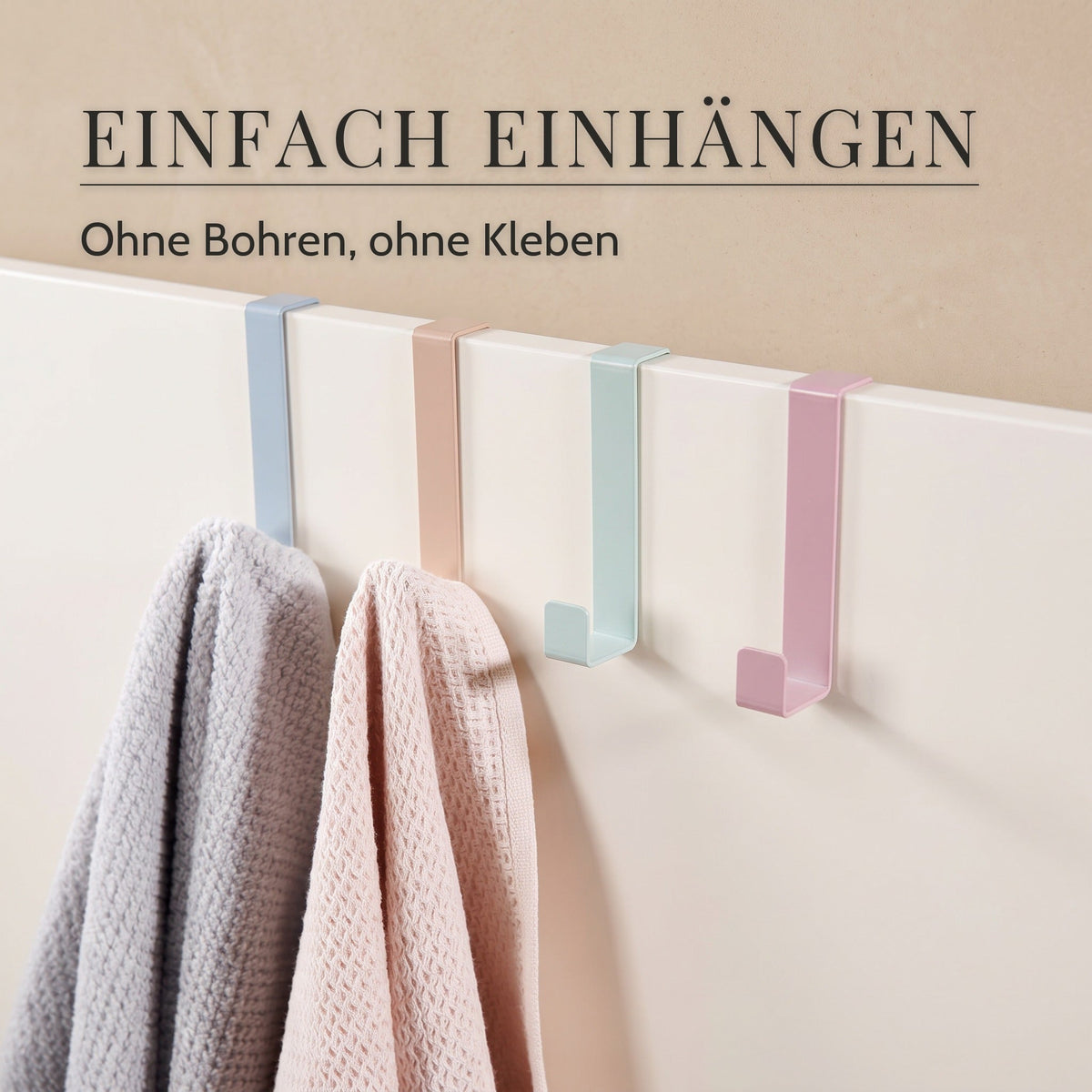 Türhaken aus Edelstahl – Einfach einhängen: Ohne Bohren, ohne Kleben