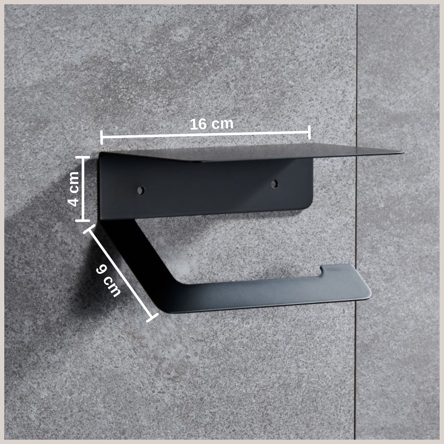 Porta Carta Igienica In Nichel Spazzolato Con Ripiano In Marmo, Montaggio A Parete Con Vite, Porta Rotolo Di Carta Igienica, Nero | Leroy Merlin