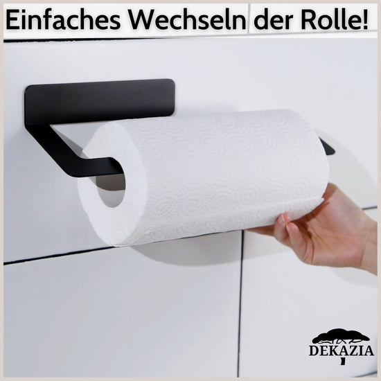 Paper Towel Holder Wall Mount, Under Cabinet Paper Towel Holder, Adhesive  Kitchen Towel Holder, Black (B-33 cm)