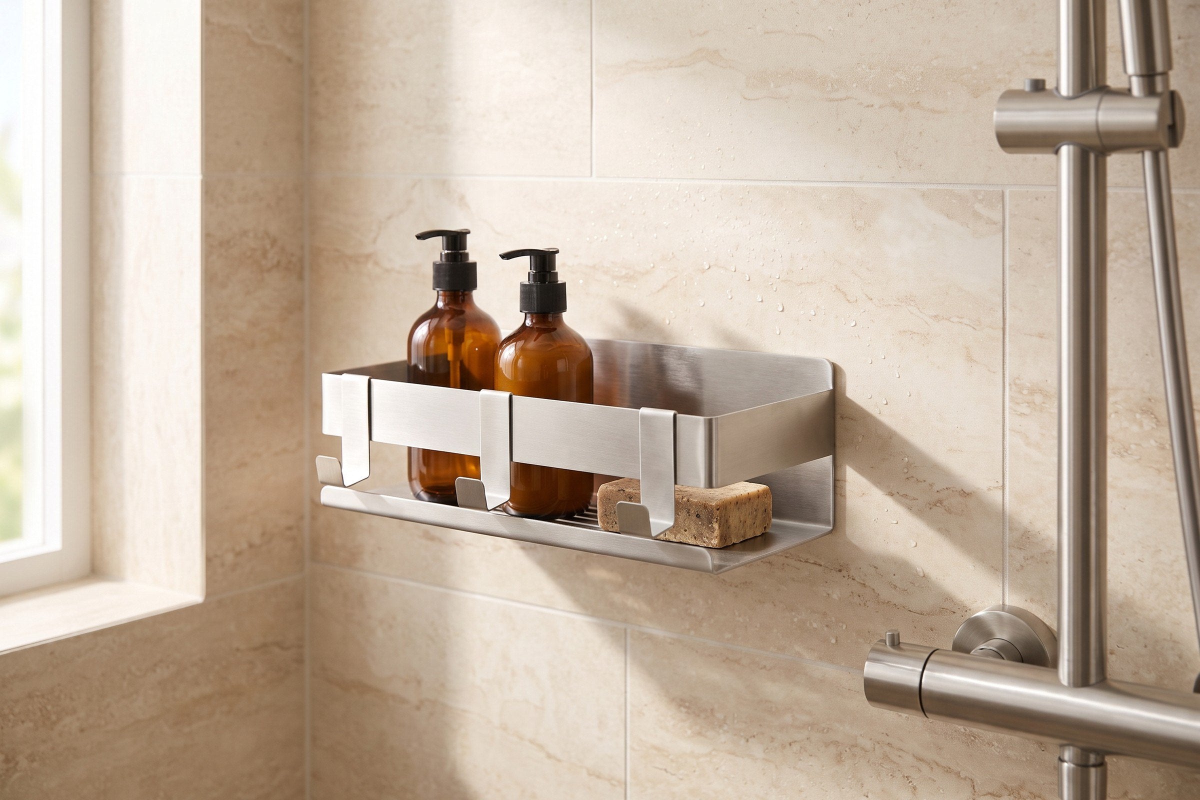 Gebürsteter Edelstahl, gemacht für die Dusche